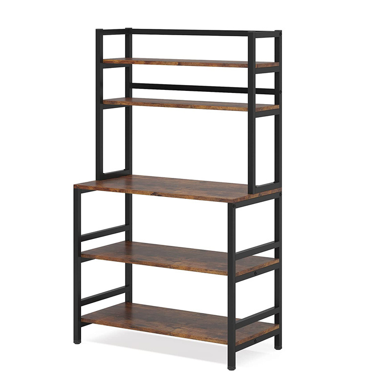 Cheap Price 5-tier Heavy Load Microwave Shelf Stand Rack Kitchen Counter Storage Organiser Printer Shelf For Sale