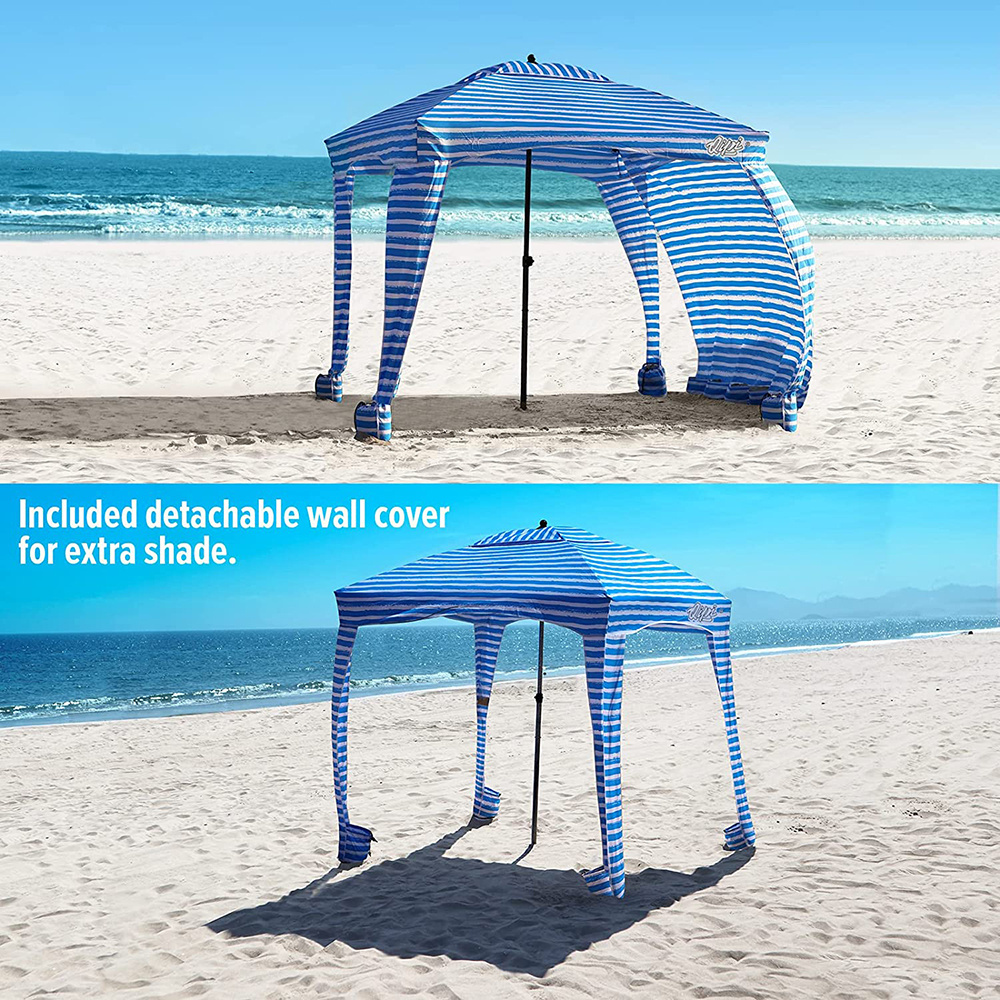 Stripe Printing Portable Square Beach Umbrella Cool Cabana Tent beach canopy tent sun shade shelter