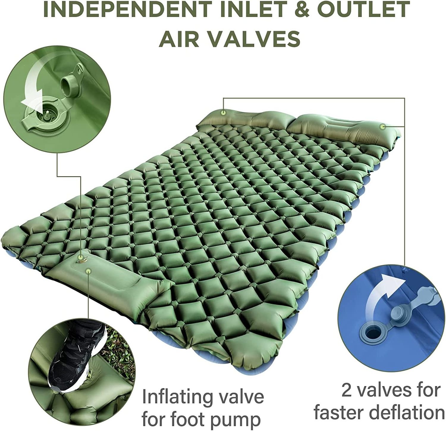 inflatable sleeping pad camping mattress sleeping mat self inflating double camping mat