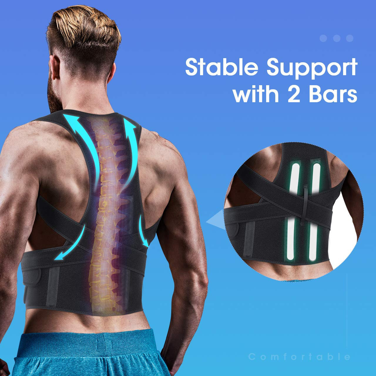 Adult Unisex Brace Support Belt Neoprene Adjustable Shoulder Back Body Elastic Posture Corrector Full Back Brace