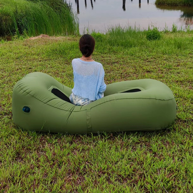 Selling Camping Beach Inflatable Bed Portable Outdoor Lazy Bag Fast Inflatable Air Sofa Sleeping Lounger