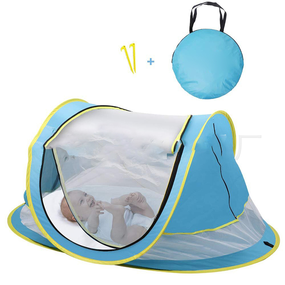 Portable Pop Up Kids Beach Tent UPF 50+ UV Protection Sun Shelter with Mosquito Net Baby Beach Tent