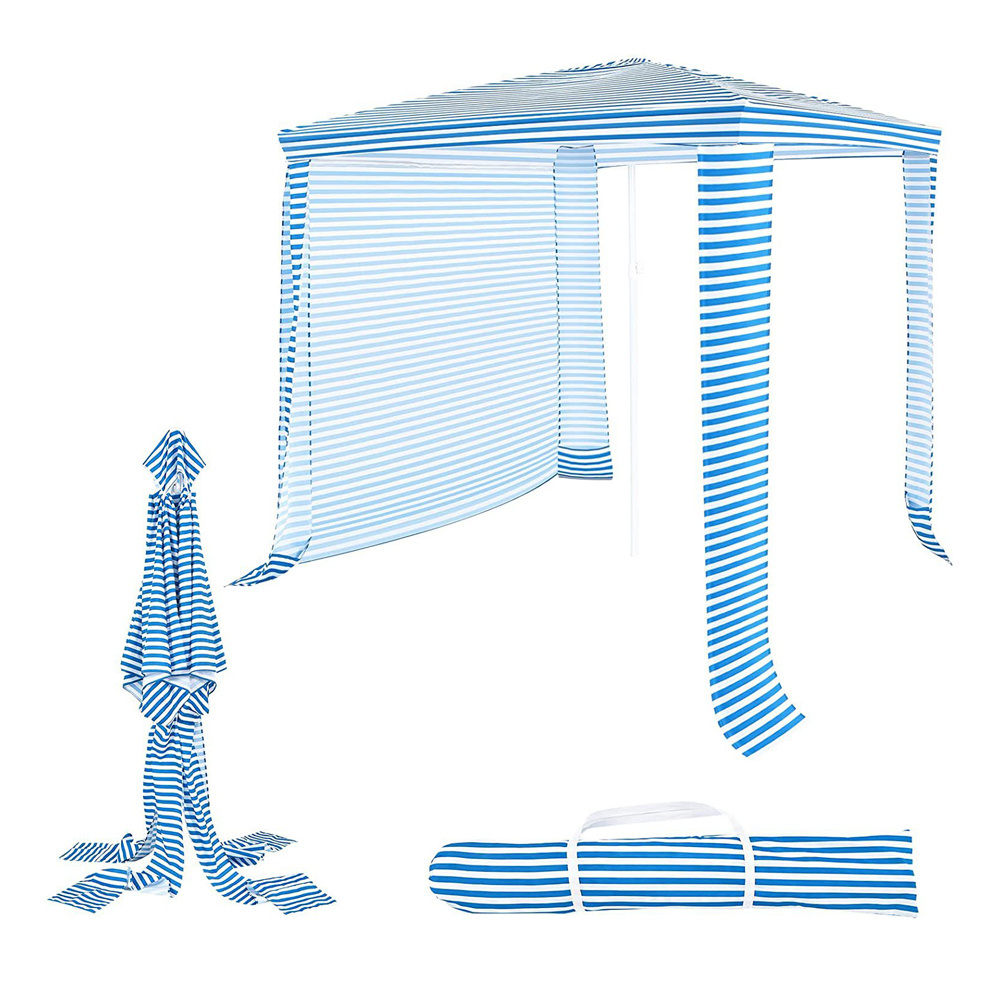 Stripe Printing Portable Square Beach Umbrella Cool Cabana Tent beach canopy tent sun shade shelter