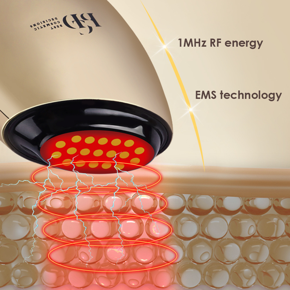 Synogal mini handheld LED RF EMS anti aging face massager microcurrent face lift device at home