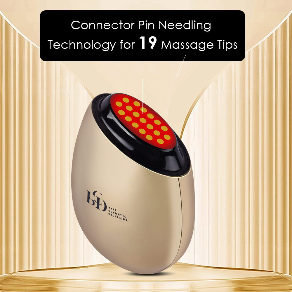 Synogal mini handheld LED RF EMS anti aging face massager microcurrent face lift device at home