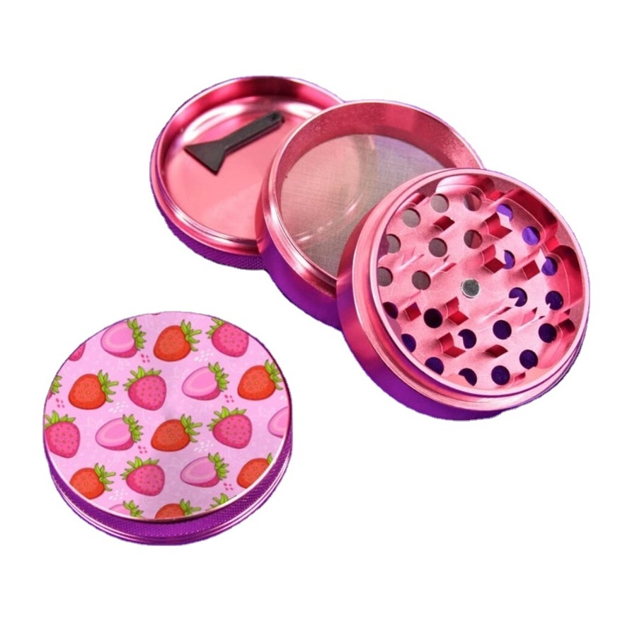 Herb Strawberry Pink Grinder  Matte Herb Grinder Aluminum herb grinder price  products