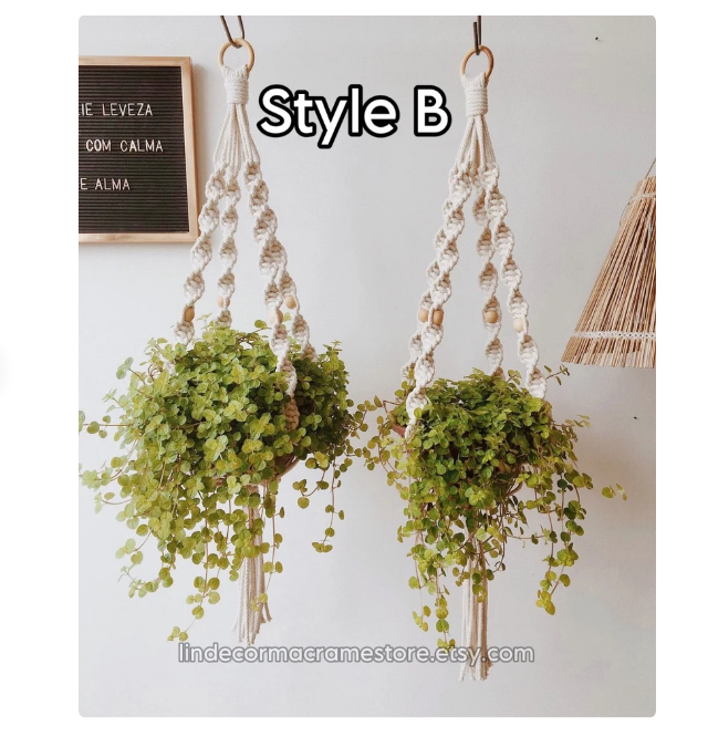 Indoor Garden Plant Holder Customized Macrame plant hanger For Wall and Window Decoration