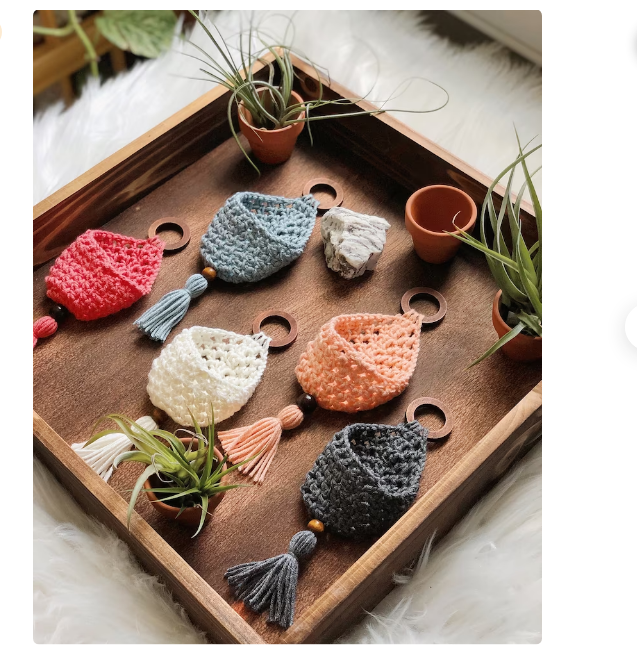 Cozy Crochet Air Plant Hanger  Customized Macrame plant hanger For Wall and Window Decoration