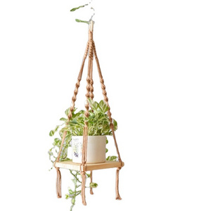 Wood Stump Macrame Plant Hanger, Customized Macrame plant hanger For Wall and Window Decoration