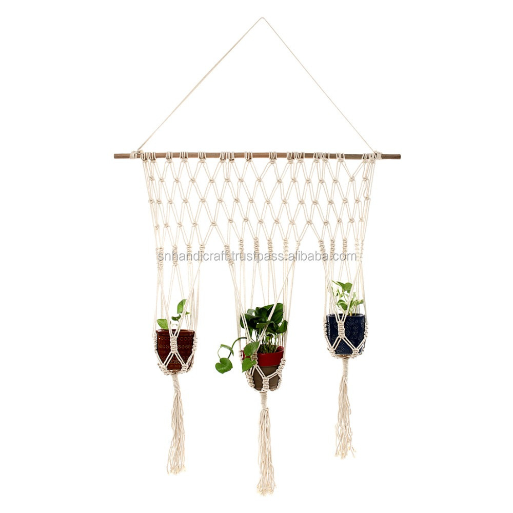 Wall Mounted Plant Hanger//Macrame Plant Hanger