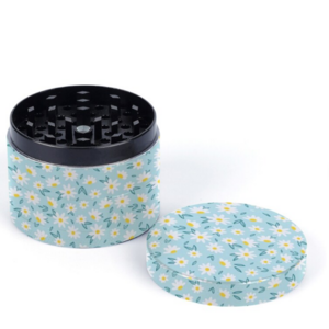 Flower Pattern Grinder handmade natural Minimalist 3 pieces Matte Herb Grinder Aluminum herb grinder price  products