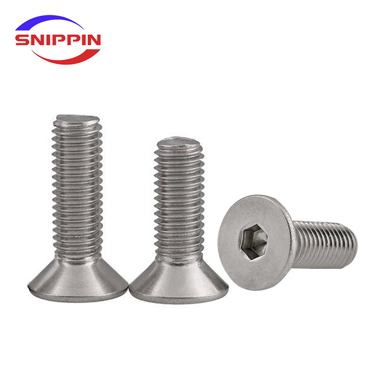 304 A2 Stainless Steel DIN7991 Hexagon Hex Socket Head Flat Countersunk Allen Bolt Screw M1.6 M2 M2.5 M3 M4 M5 M6 M8 M10 M12 M16