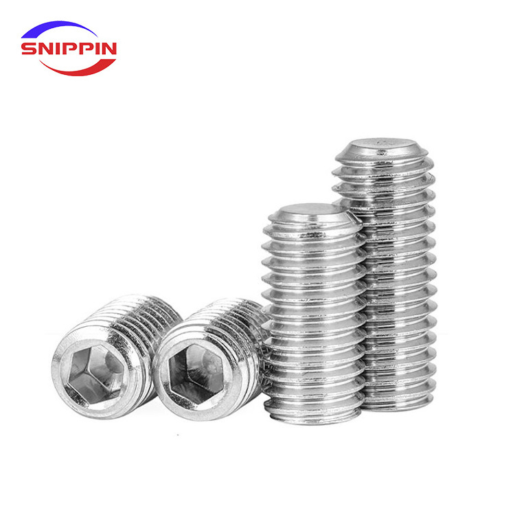 M3 M4 M5 M6 M8 M10 M12 M14 M16 DIN913 A4-70 316 Stainless Steel Allen Head Hex Hexagon Socket Flat Point End Grub Bolt Set Screw