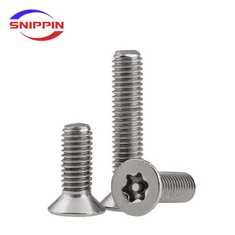 GB2673 304 Stainless Steel Flat Countersunk Head Torx Screw With Pin Anti Theft Security Bolt M2 M2.5 M3 M4 M5 M6 M8 M10 M12