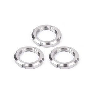 Carbon Steel DIN70852 Lock Retaining Four Slotted Round Fine Pitch locking nut For Hook Thin Nuts-Fine Pitch Thread M28-M100