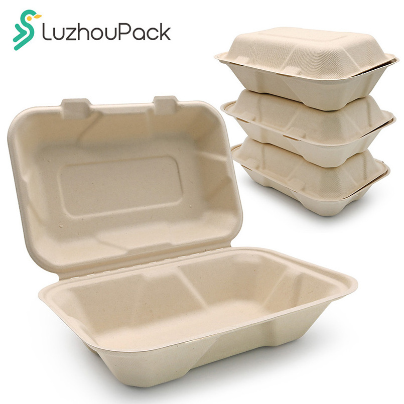 Wholesale Disposable Bento Boxes Environmentally Friendly Food Containers Biodegradable Lunch Box Sugarcane Bagasse