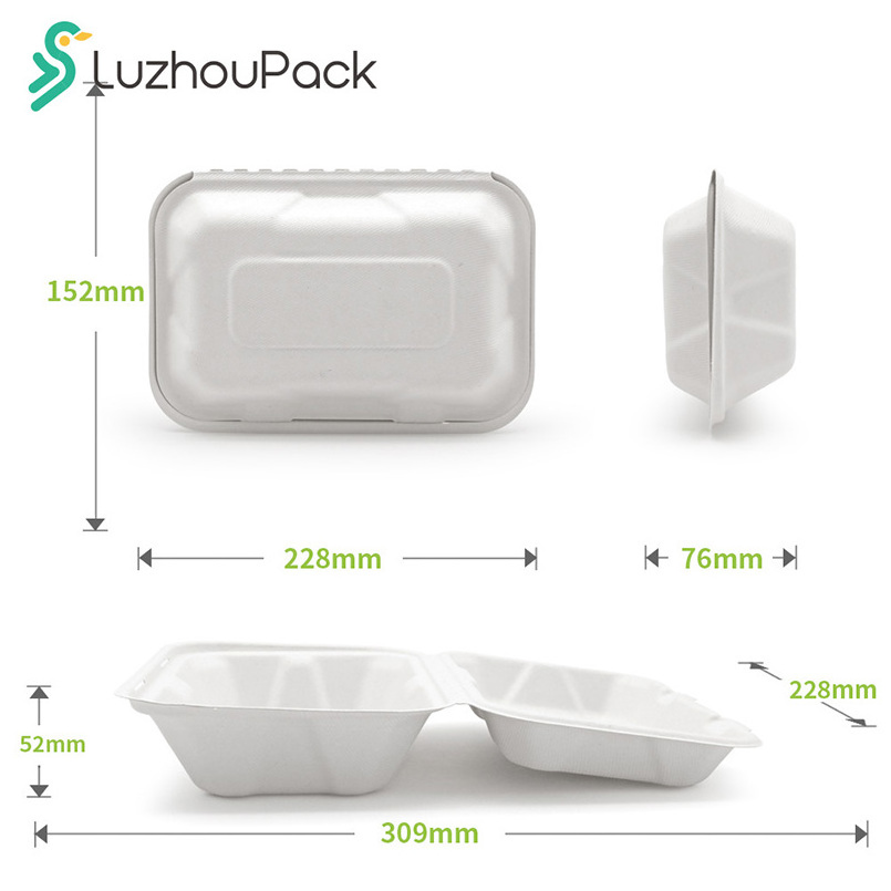 Wholesale Disposable Bento Boxes Environmentally Friendly Food Containers Biodegradable Lunch Box Sugarcane Bagasse