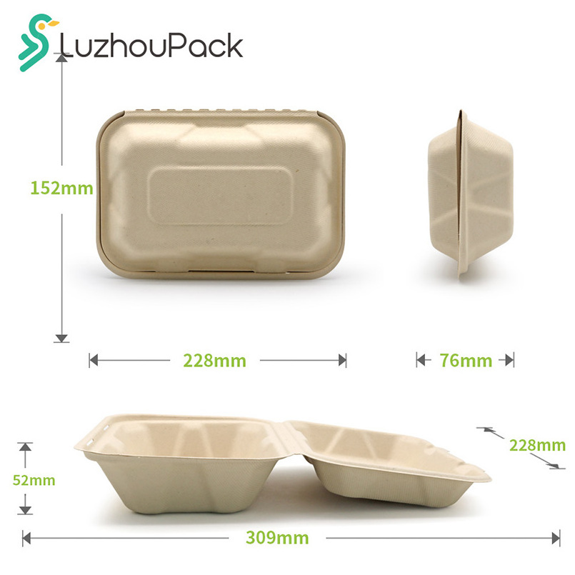 Wholesale Disposable Bento Boxes Environmentally Friendly Food Containers Biodegradable Lunch Box Sugarcane Bagasse