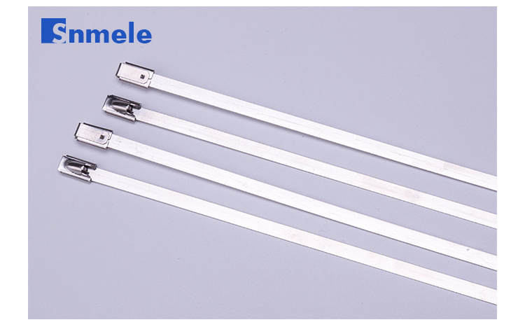 snmele   Good quality Epoxy coated cable tie 304 stainless steel cable tie-Ball LOCK Type  4.6X100mm