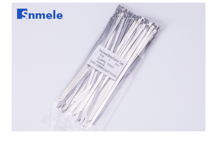 snmele   Good quality Epoxy coated cable tie 304 stainless steel cable tie-Ball LOCK Type  4.6X100mm