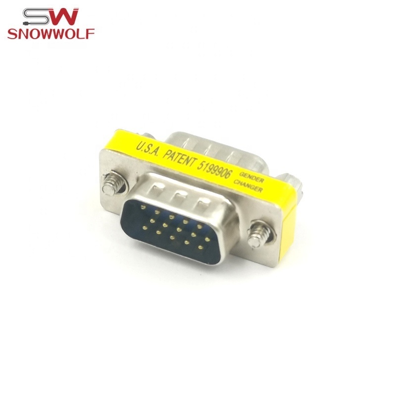 DB15 HD15 VGA SVGA Female to Female 15pin VGA Male Connector Mini Gender Changer Adapter