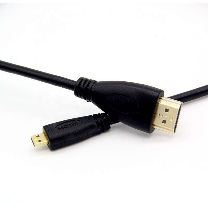 50cm 0.5m 1.5m Left right angle Micro hdmi to Standard HDMI A male cable support 1080p for Notebook,Tablet