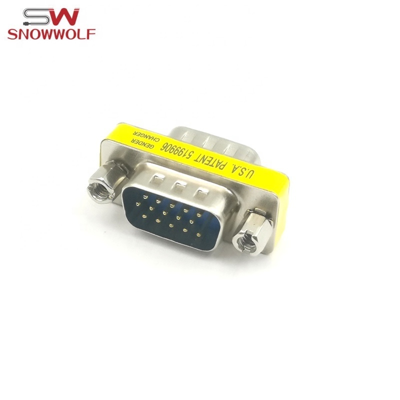 DB15 HD15 VGA SVGA Female to Female 15pin VGA Male Connector Mini Gender Changer Adapter