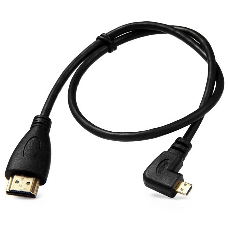 50cm 0.5m 1.5m Left right angle Micro hdmi to Standard HDMI A male cable support 1080p for Notebook,Tablet