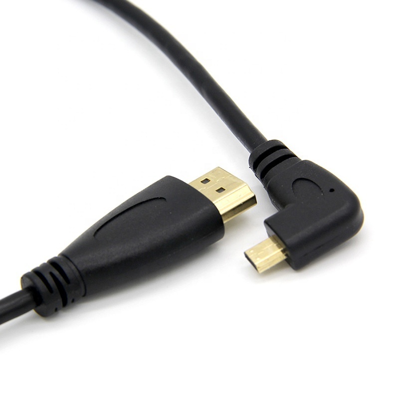 50cm 0.5m 1.5m Left right angle Micro hdmi to Standard HDMI A male cable support 1080p for Notebook,Tablet