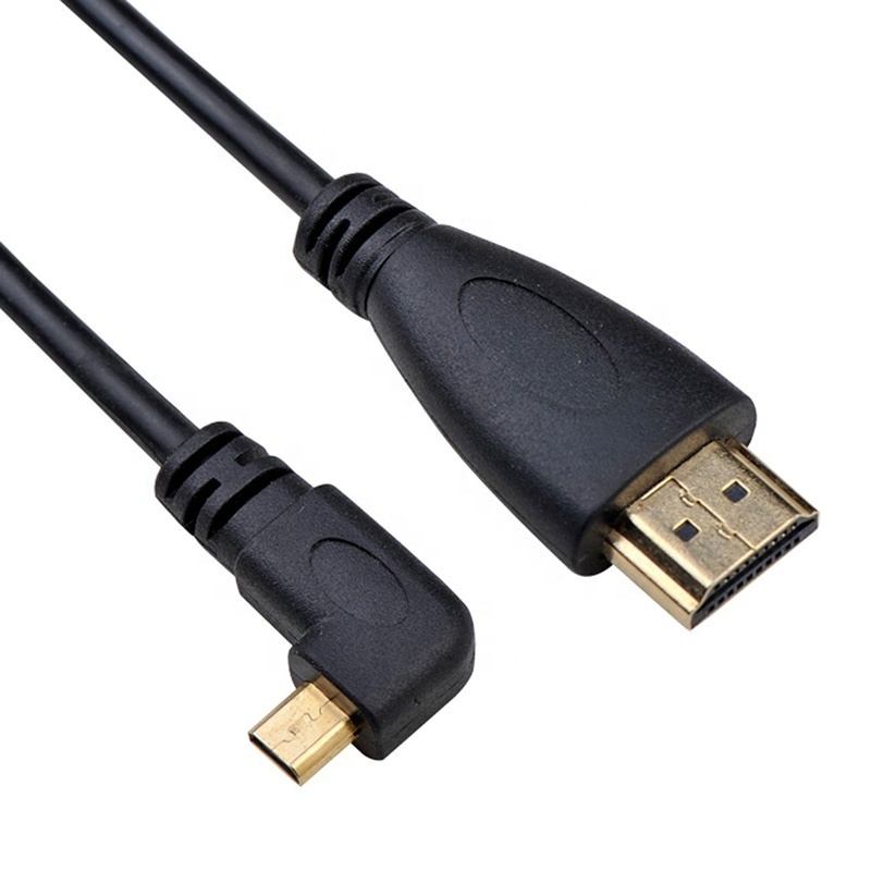 50cm 0.5m 1.5m Left right angle Micro hdmi to Standard HDMI A male cable support 1080p for Notebook,Tablet