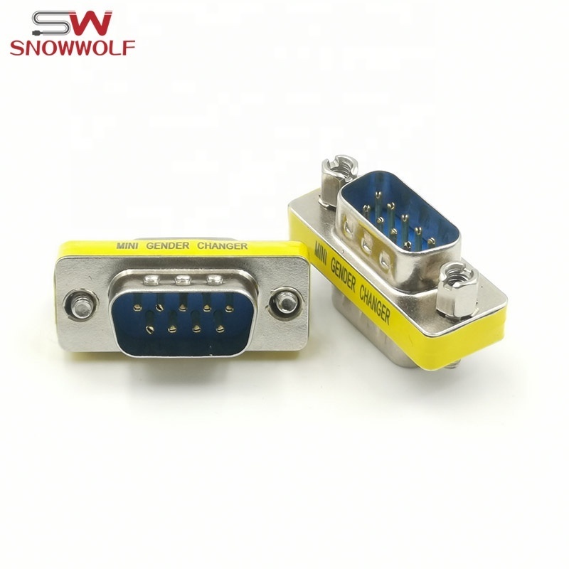 Industry Standard Mini Gender Changer 9pin D-sub connector DB9 male connector