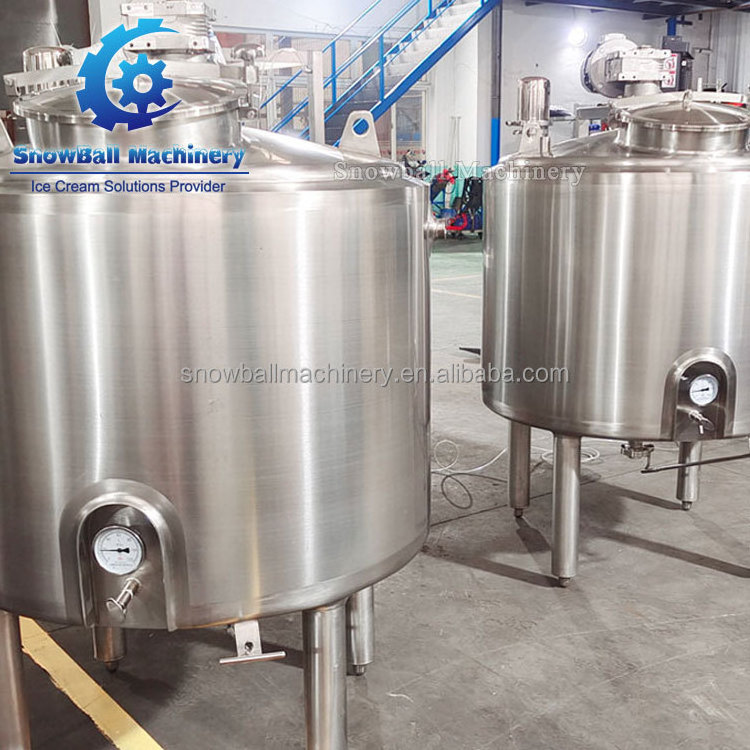 Ice cream dairy frozen food plant production line stainless steel preparation vat equipment aging tank machine