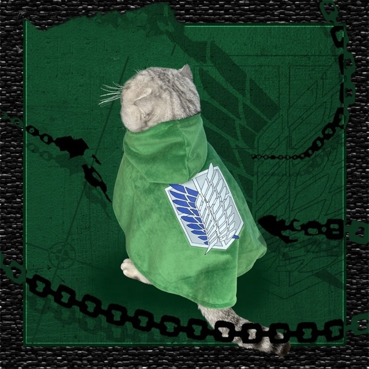 Dog Cat Survey Corps Robe Cape Hoodie Anime Pet Outfit Scout Regiment Cloak