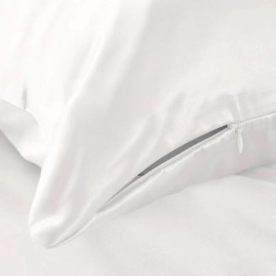 Manufacturer Super Soft Breathable Satin Silk Luxury Silky Pillow Case With Hidden Zipper