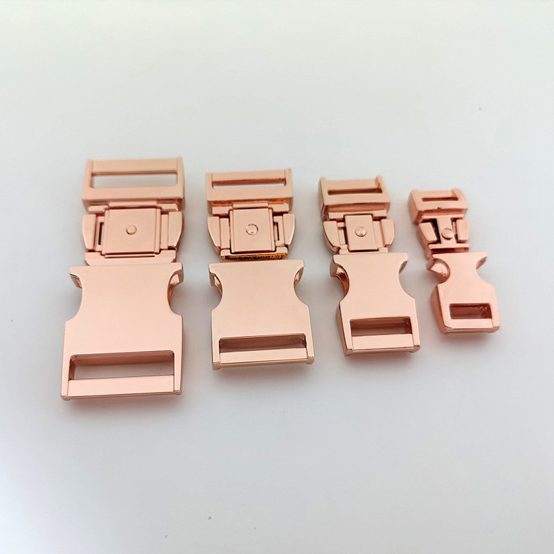 Dog Accessories Tri-glide Buckle Metal Quick Release Buckles Rose Gold Snap Hook D ring For Dog Collars pet leashes