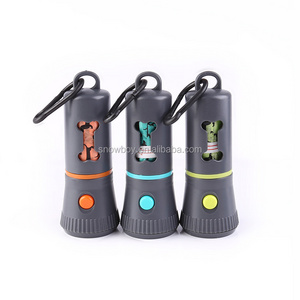 Portable Multifunctional Flashlight Pet Dog Waste Bag Pooper Scooper Dispenser