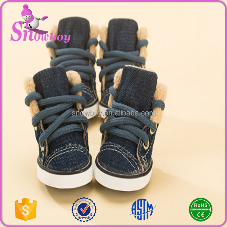 Fashion Pet Denim Shoes Dog Shoes Sport Casual Anti-slip Rubber Pet Boots with Shoe 4Pcs Pack in 5 Sizes