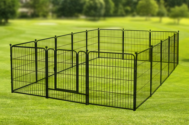 Metal Folding Dog Cage Dog Play Pen Exercise Outdoor Pet Cage Metal Steel Pet Dog Exercise Safety Fence