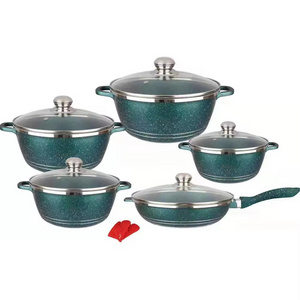 High quality OEM marble granite ceramic non stick kitchen wear pan cookware set cooking