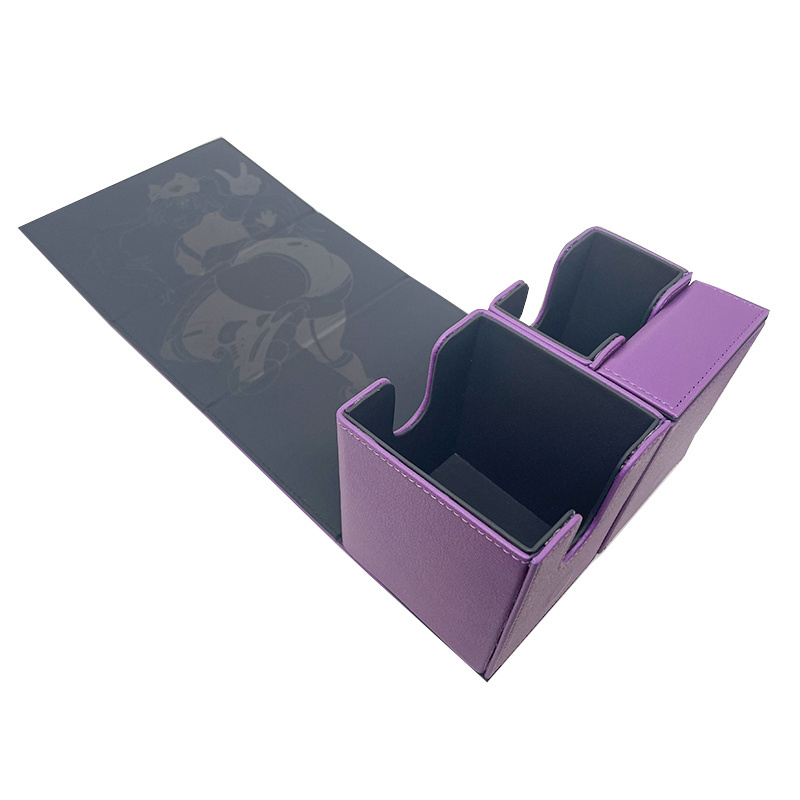 Best Sellers PU Leather Card Deck Box Storage Case Advertising Poker Storage Box Collecting Card Board Game