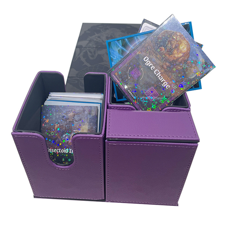 Customized Board Game Card Easy Storage Deck Box Package leather deck box trading card deck box MTG Yogioh UP