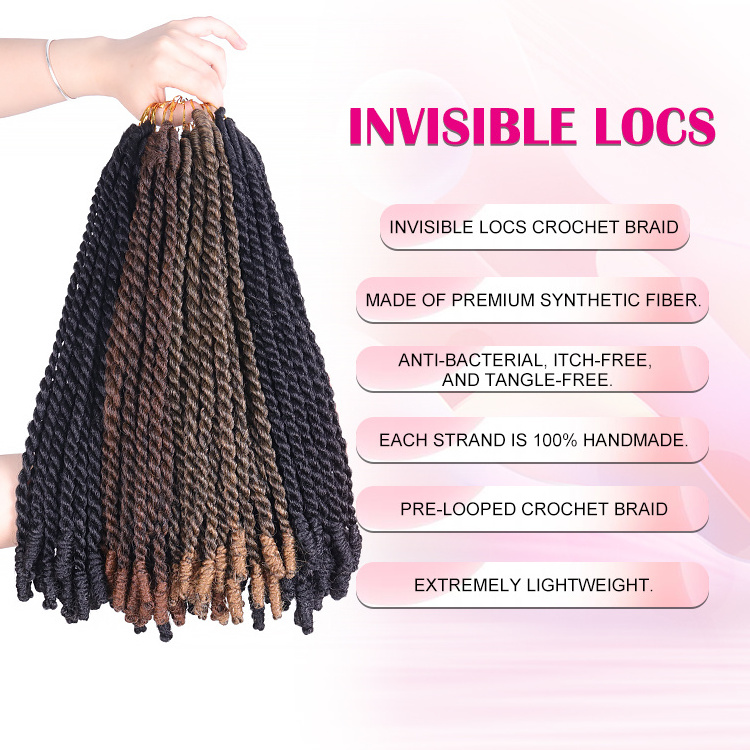 New Arrivals 14 18 30 inch Faux Locs Wholesale Synthetic Crochet Braiding Hair Invisible Locs