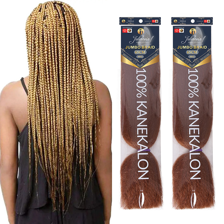 Julianna Wholesale 26Inch 85G Pelo Sintetico Por Mayor Tresse Cheveux Synthetic Hair Jumbo Braids 100% Kanekalons Braiding Hair