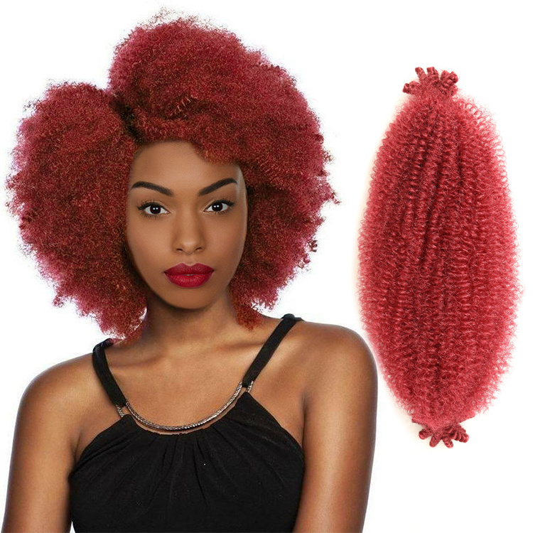 Ombre Crochet Springy Afro Kinky Twist Wholesale Synthetic Hair Extension Pre-Fluffed Poppin Twist Spring Afro Twist Braid