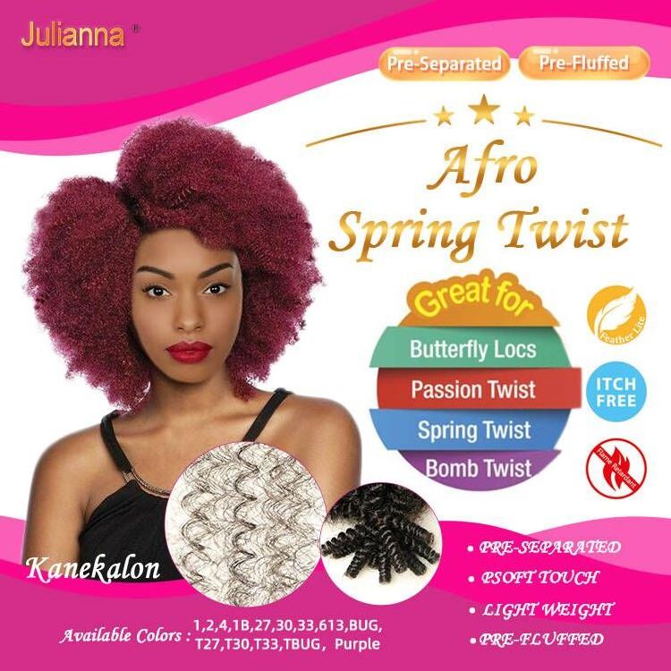 Wholesale Expression Synthetic Afro Spring Twist Hair Attachment For Ombre Kinky Marley European Extensions Crochet Braid Hair