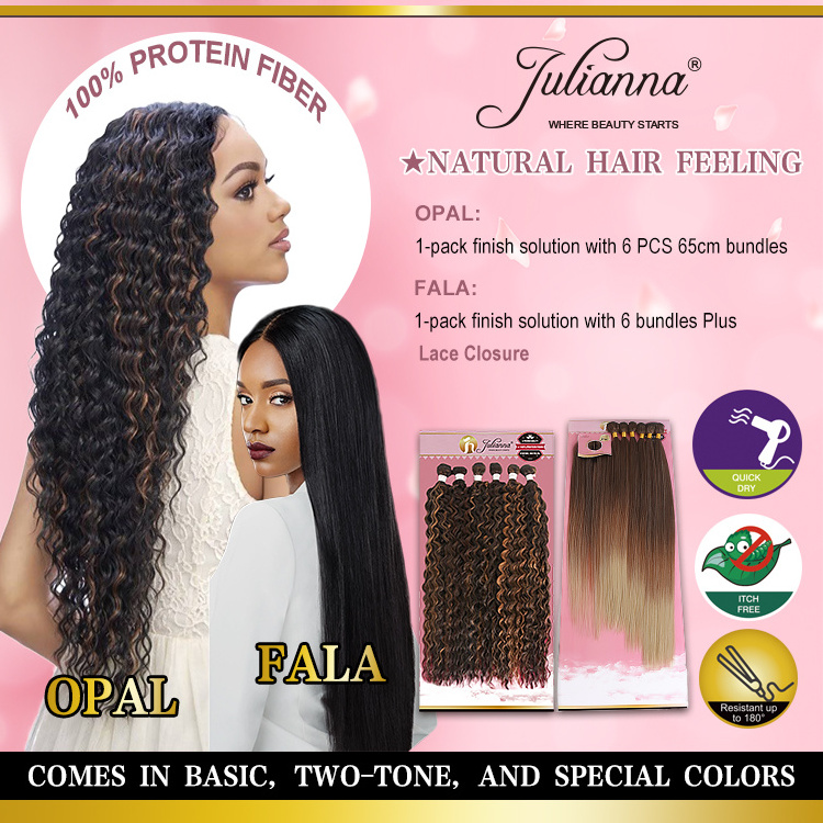 Julianna Hair Wholesale 8pc Pack Organic Yaki Straight Weave Bundles Set Premium Synthetic Black Natural Weft Curly Hair Weaving