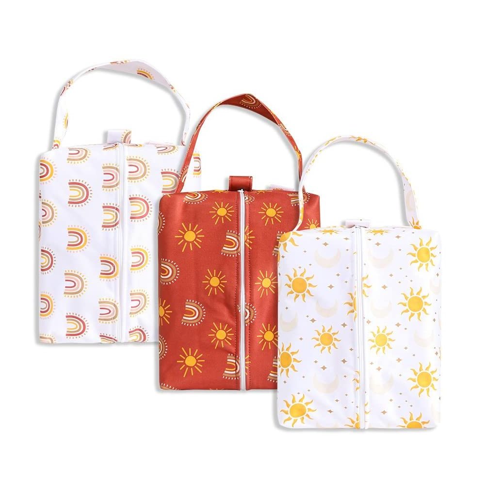 Waterproof Zipper Wet Dry Bag Diaper Wet Bag Large Capacity Mommy Bag Print Tarp Cloth Baby Water Resistant Single Package