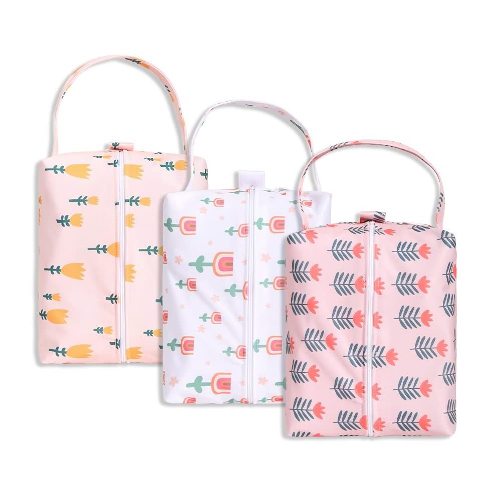 Waterproof Zipper Wet Dry Bag Diaper Wet Bag Large Capacity Mommy Bag Print Tarp Cloth Baby Water Resistant Single Package