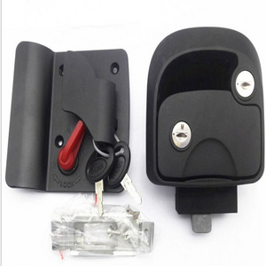 RV Travel Trailer Entry Door Lock Polar Black Paddle Deadbolt