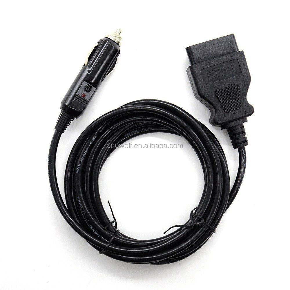 Cigar lighter male to 16PIN OBD2 Female Cable for obd diagnostic